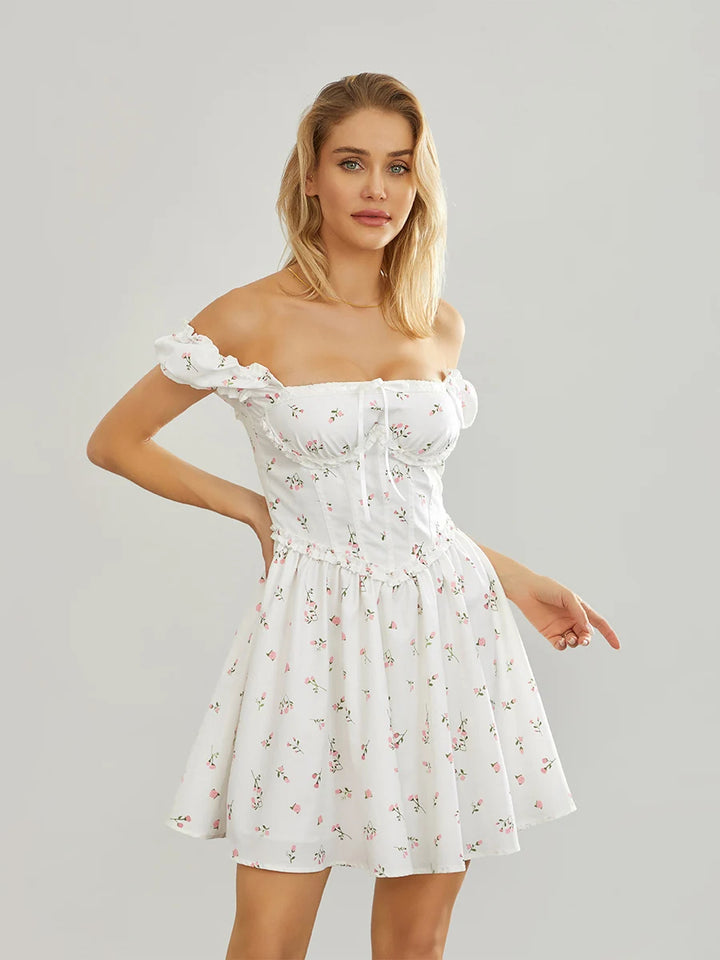Backless Corset Floral Dress "Serenity"