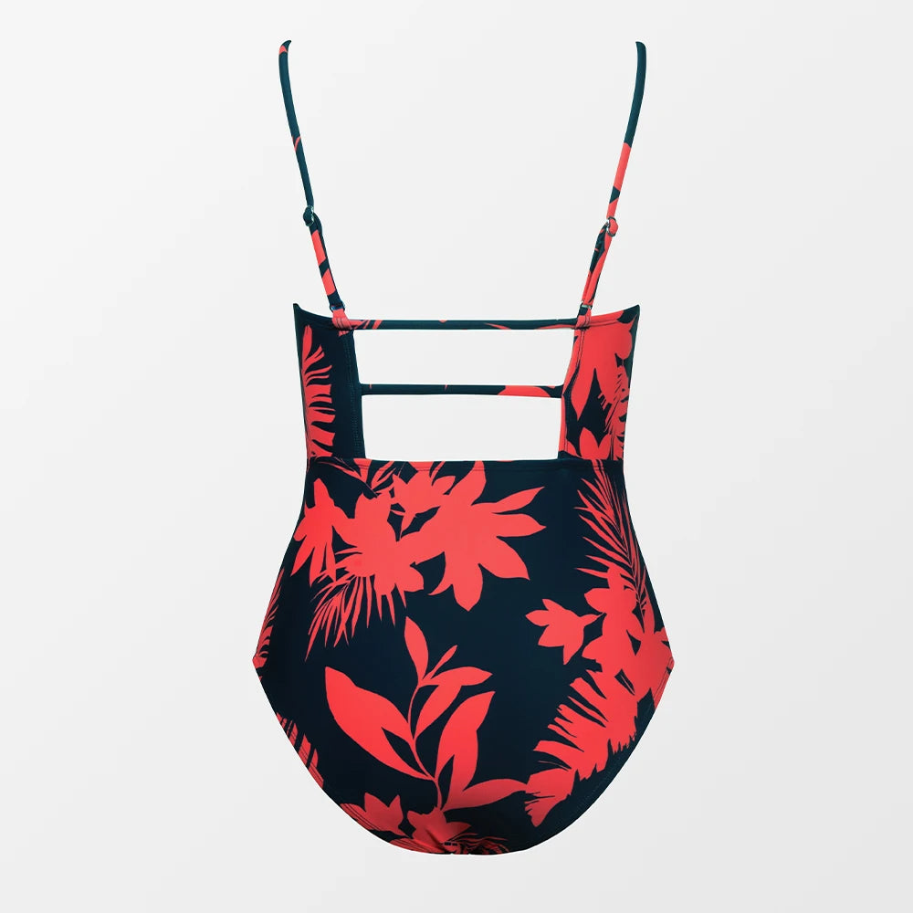 Leaf Print One-Piece Swimsuit “Kendra”