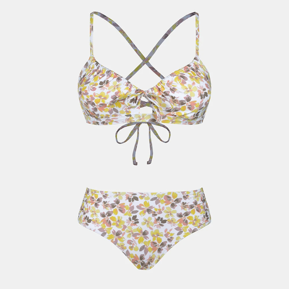 Mid Waist Floral Bikini Set “Maris”