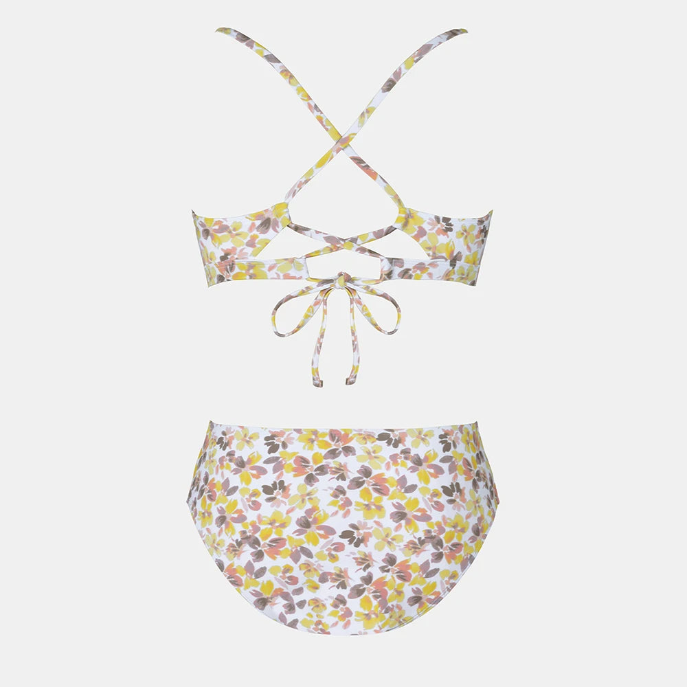 Mid Waist Floral Bikini Set “Maris”