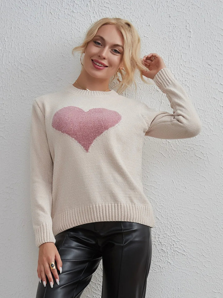 Vintage Love Print Knit Sweater "Tania"