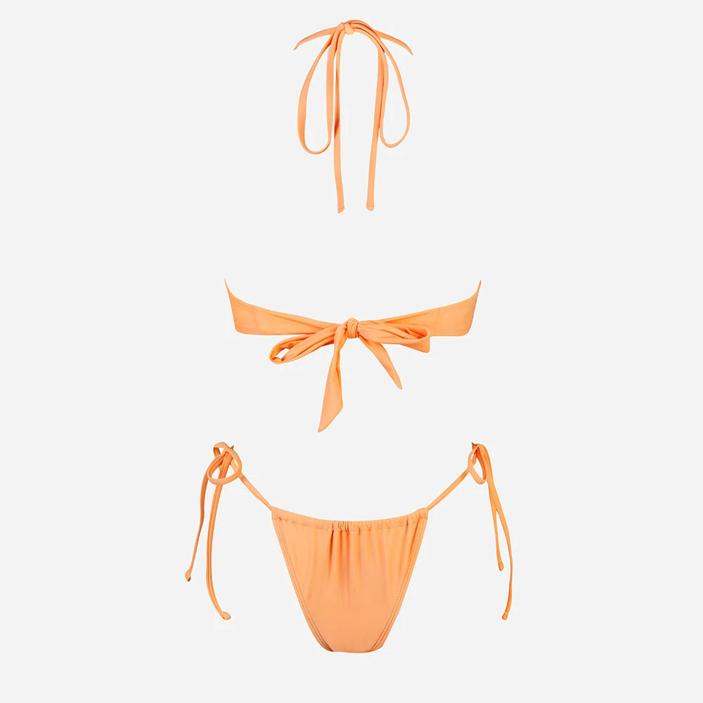 String Thong Low Waist Bikini Set “Doria”