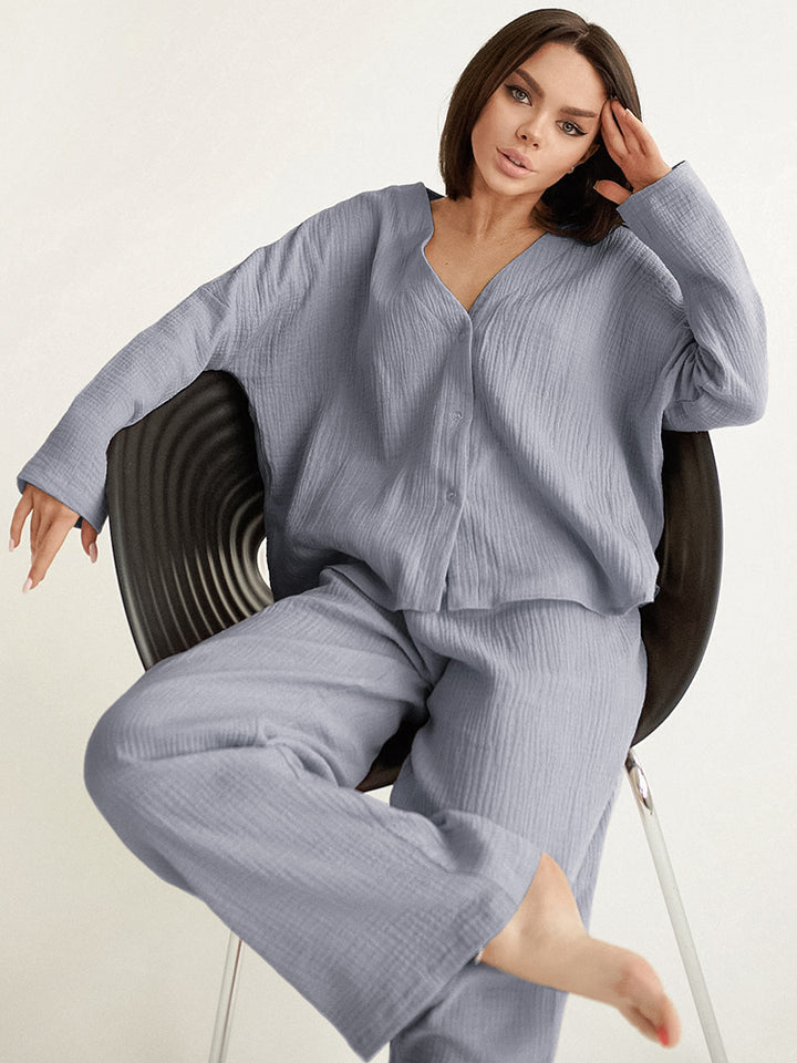 Long Sleeve Loose Pajamas Set “Ariel”